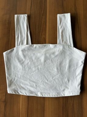 Dynamite White Square Strap Crop Top